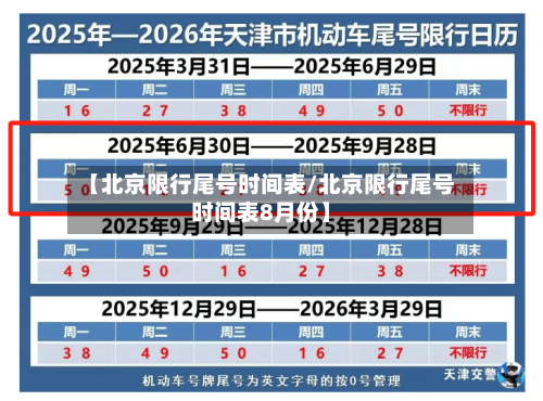 【北京限行尾号时间表/北京限行尾号时间表8月份】
