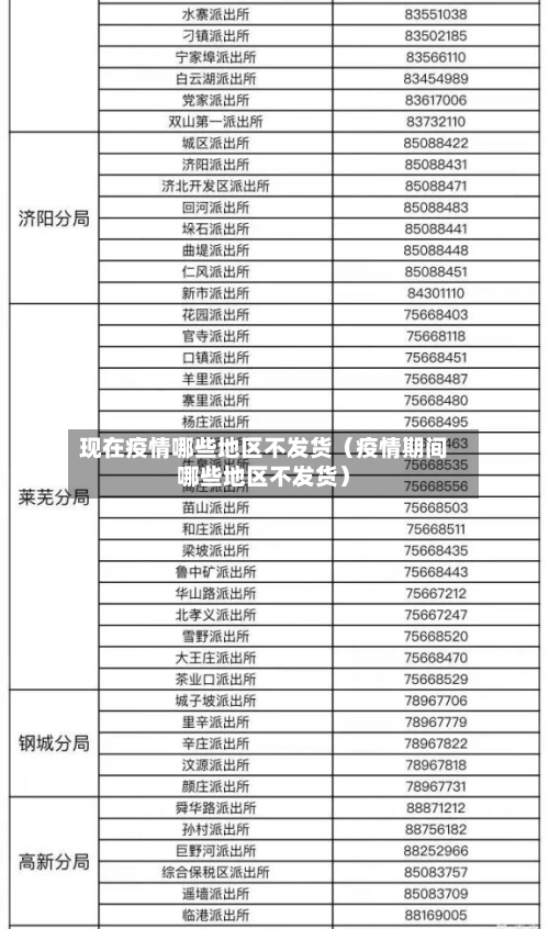 现在疫情哪些地区不发货（疫情期间哪些地区不发货）