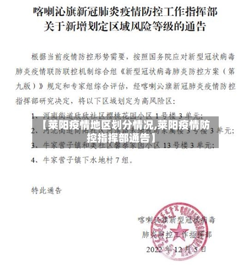 【莱阳疫情地区划分情况,莱阳疫情防控指挥部通告】