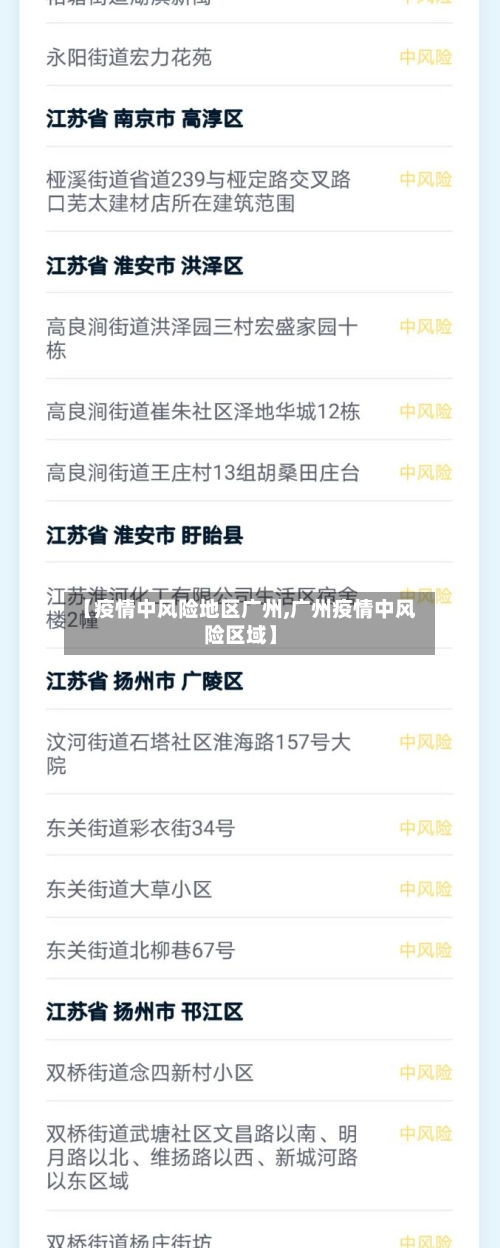 【疫情中风险地区广州,广州疫情中风险区域】