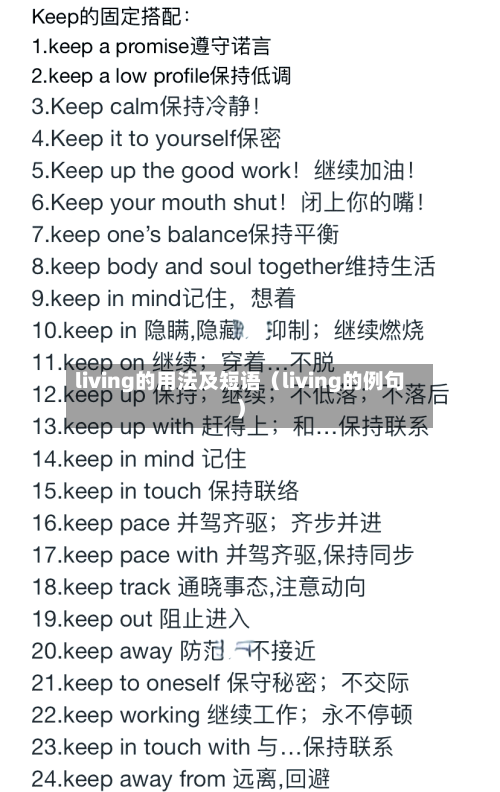 living的用法及短语（living的例句）