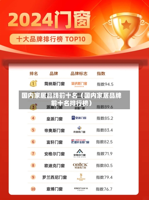国内家居品牌前十名（国内家居品牌前十名排行榜）