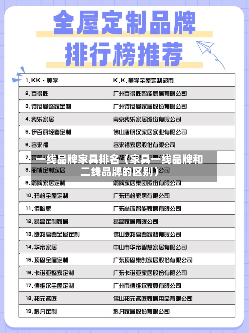 一线品牌家具排名（家具一线品牌和二线品牌的区别）
