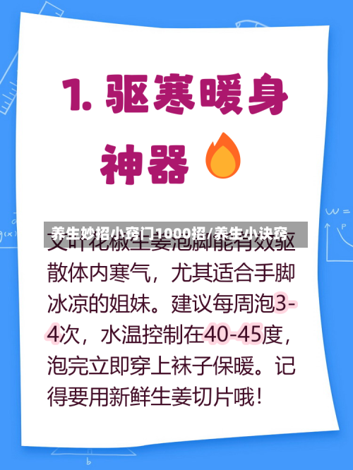 养生妙招小窍门1000招/养生小诀窍