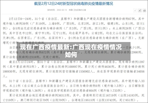 现在广西疫情最新:广西现在疫情情况如何
