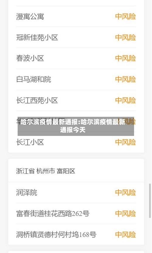 哈尔滨疫情最新通报:哈尔滨疫情最新通报今天-第1张图片