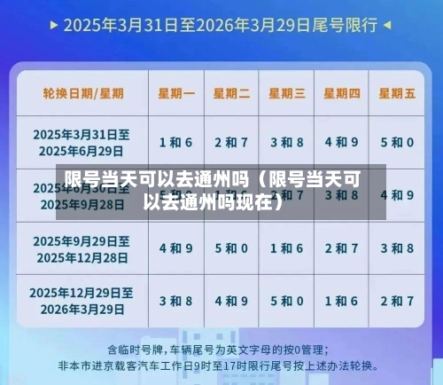 限号当天可以去通州吗（限号当天可以去通州吗现在）-第1张图片