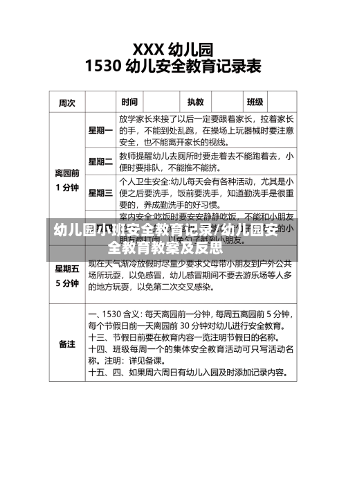 幼儿园小班安全教育记录/幼儿园安全教育教案及反思-第1张图片