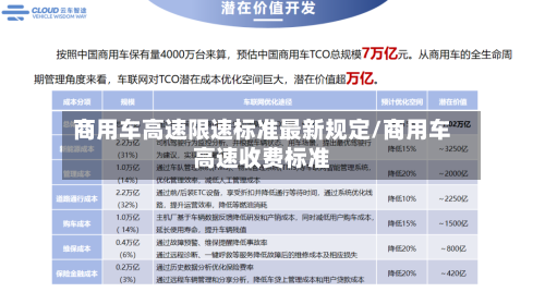 商用车高速限速标准最新规定/商用车高速收费标准-第1张图片