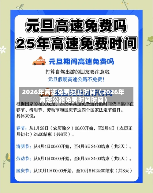 2026年高速免费起止时间(2026年高速公路免费时间时间)-第1张图片