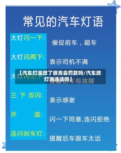 【汽车灯泡改了很亮会罚款吗/汽车改灯泡违法吗】-第1张图片