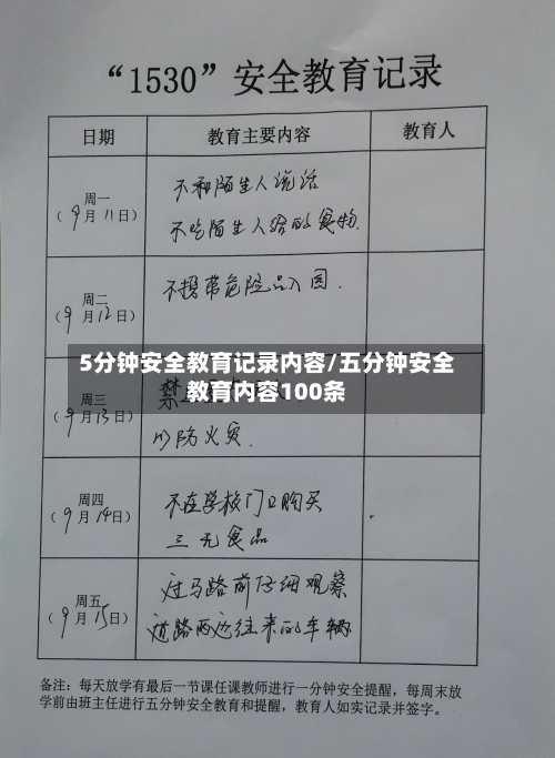 5分钟安全教育记录内容/五分钟安全教育内容100条-第1张图片