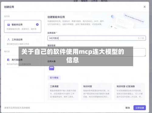 关于自己的软件使用mcp连大模型的信息-第1张图片