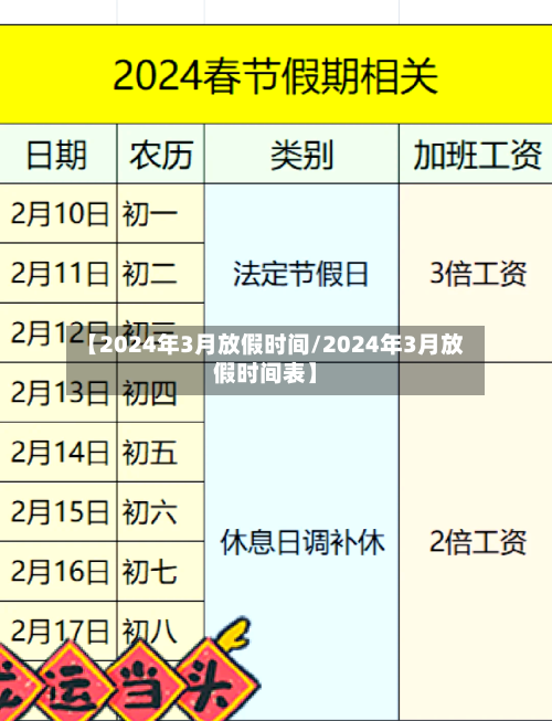【2024年3月放假时间/2024年3月放假时间表】-第1张图片