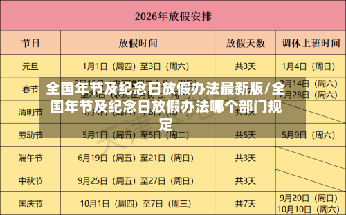 全国年节及纪念日放假办法最新版/全国年节及纪念日放假办法哪个部门规定-第1张图片