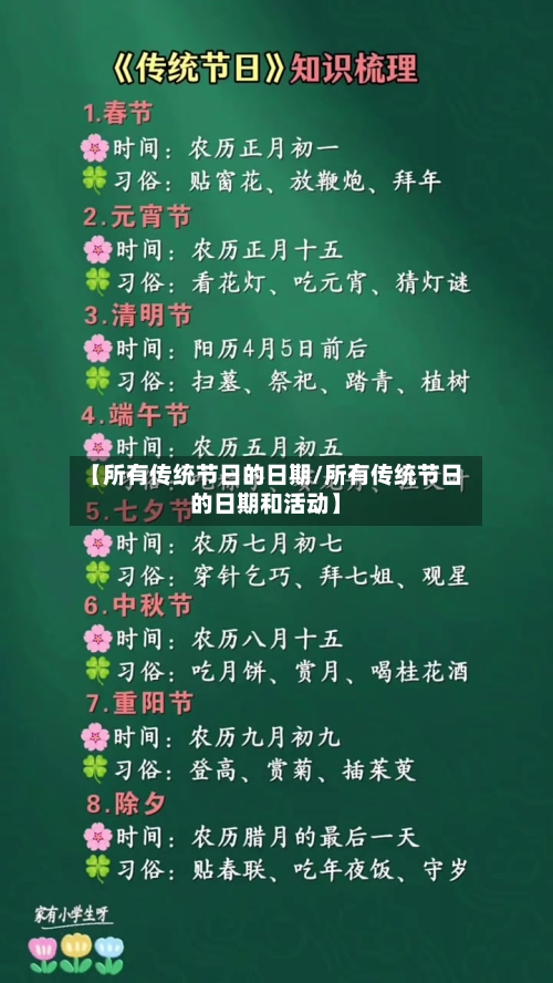 【所有传统节日的日期/所有传统节日的日期和活动】-第1张图片