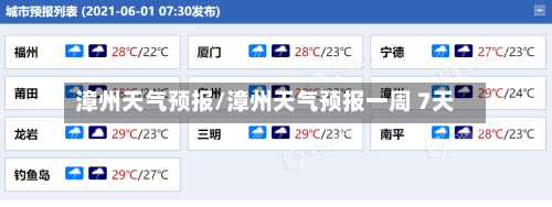 漳州天气预报/漳州天气预报一周 7天-第1张图片