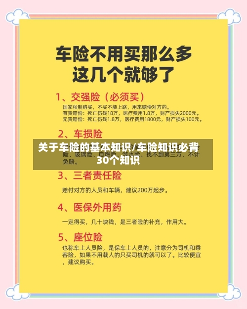 关于车险的基本知识/车险知识必背30个知识-第1张图片