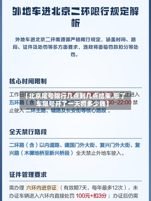 【北京尾号限行几点到几点结束,忘了车限号开了一天罚多少钱】-第1张图片