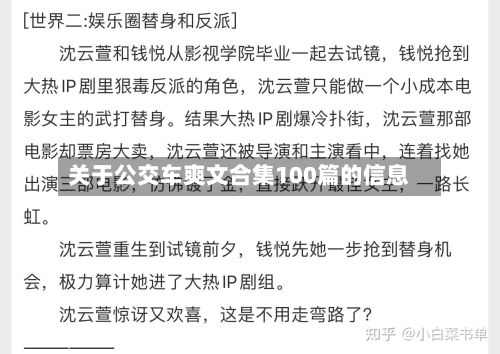 关于公交车爽文合集100篇的信息-第1张图片