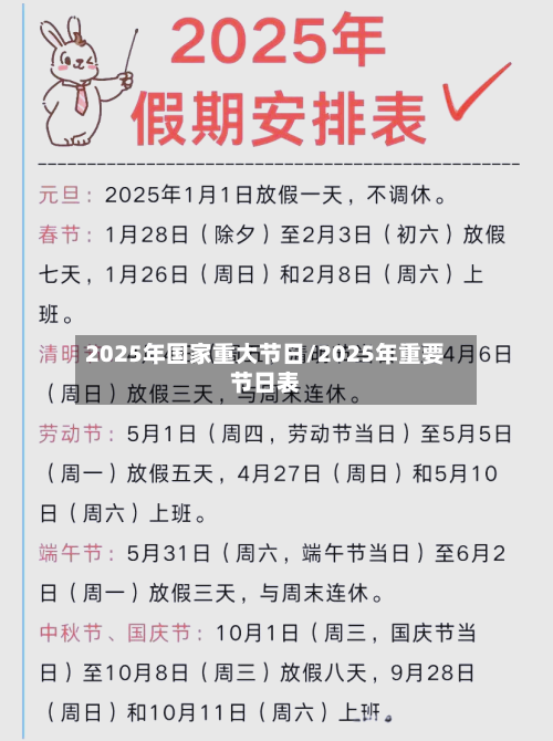 2025年国家重大节日/2025年重要节日表-第1张图片