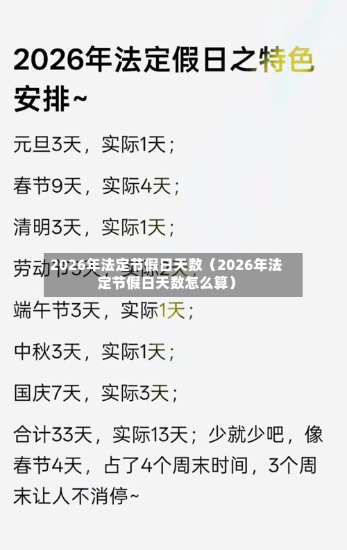 2026年法定节假日天数（2026年法定节假日天数怎么算）-第1张图片