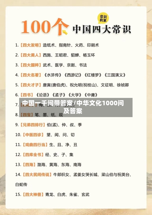 中国一千问带答案/中华文化1000问及答案-第1张图片